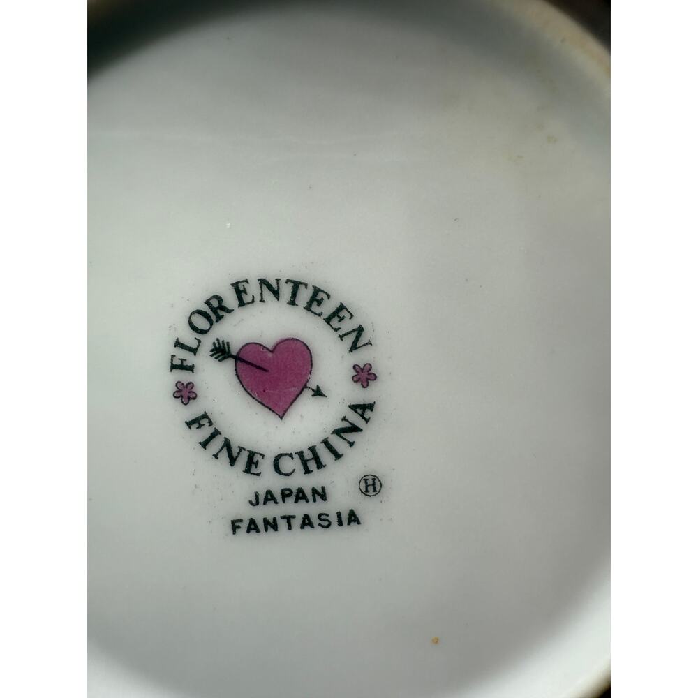set of 6 Vtg Florenteen Fine China salad Plates Fantasia Pattern Made in Japan - Picture 3 of 4